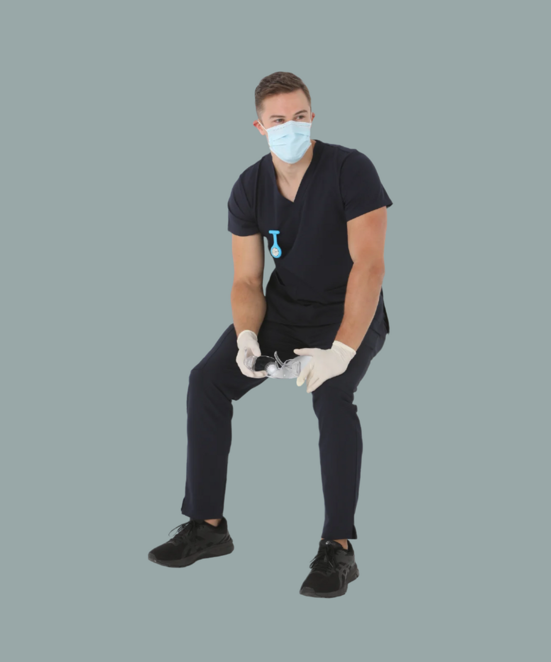 Unisex clinical stretch scrub top - 553-PS-NVY