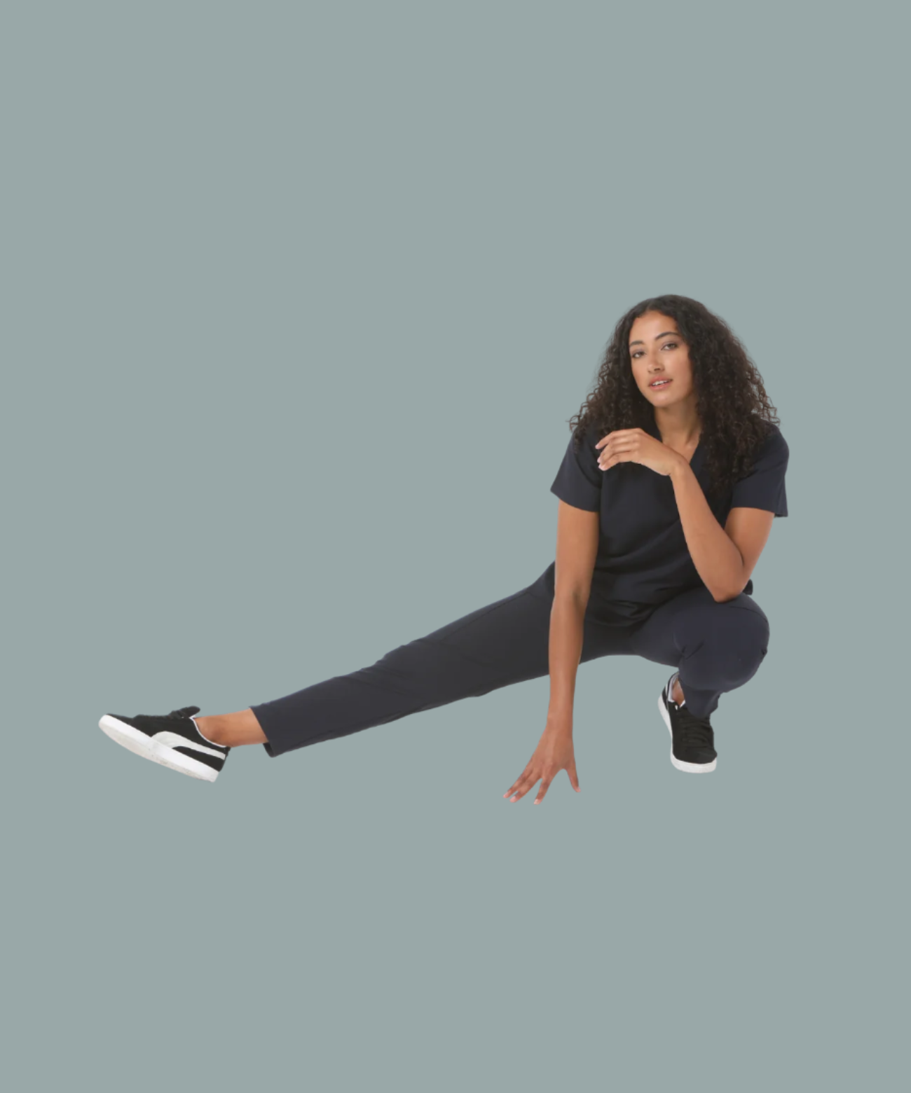 Unisex clinical stretch scrub top - 553-PS-NVY