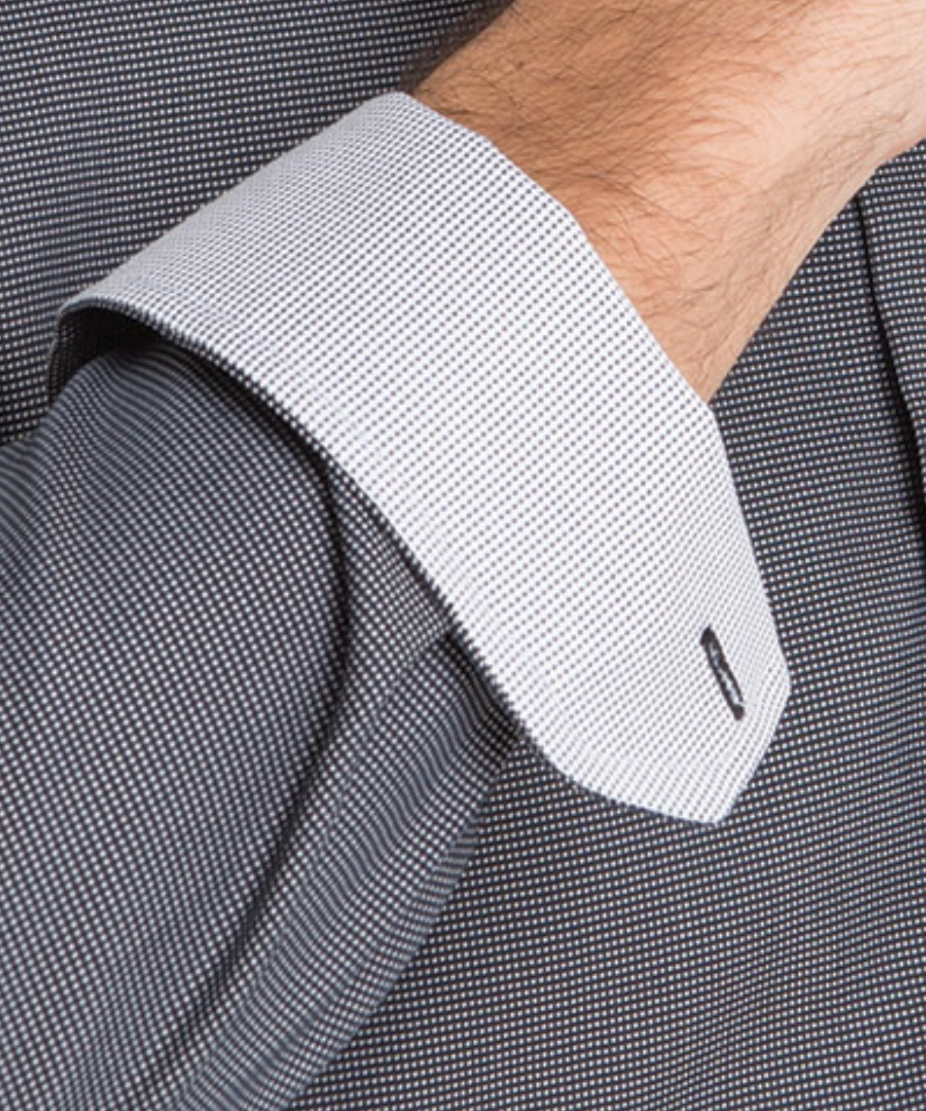 2044L-NW-BLK L/S standard cut contrast contrast trim shirt