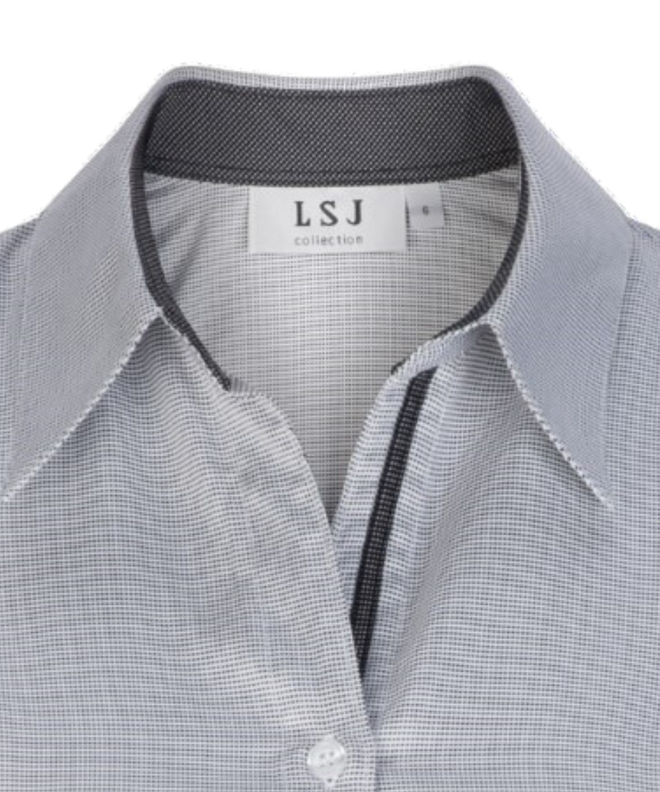 233L-NW-GRY Ladies long sleeve contrast trim shirt