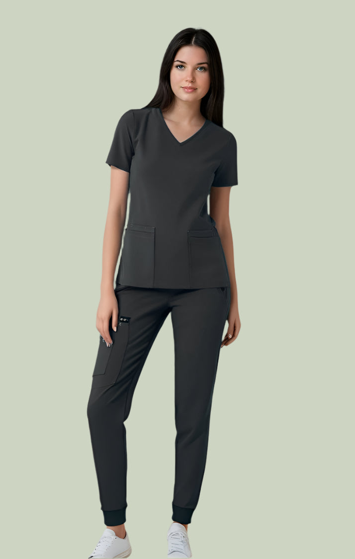 507-PS-BLK Jogger Pants in Black color for Clinical Nurses and Yoga trainers.