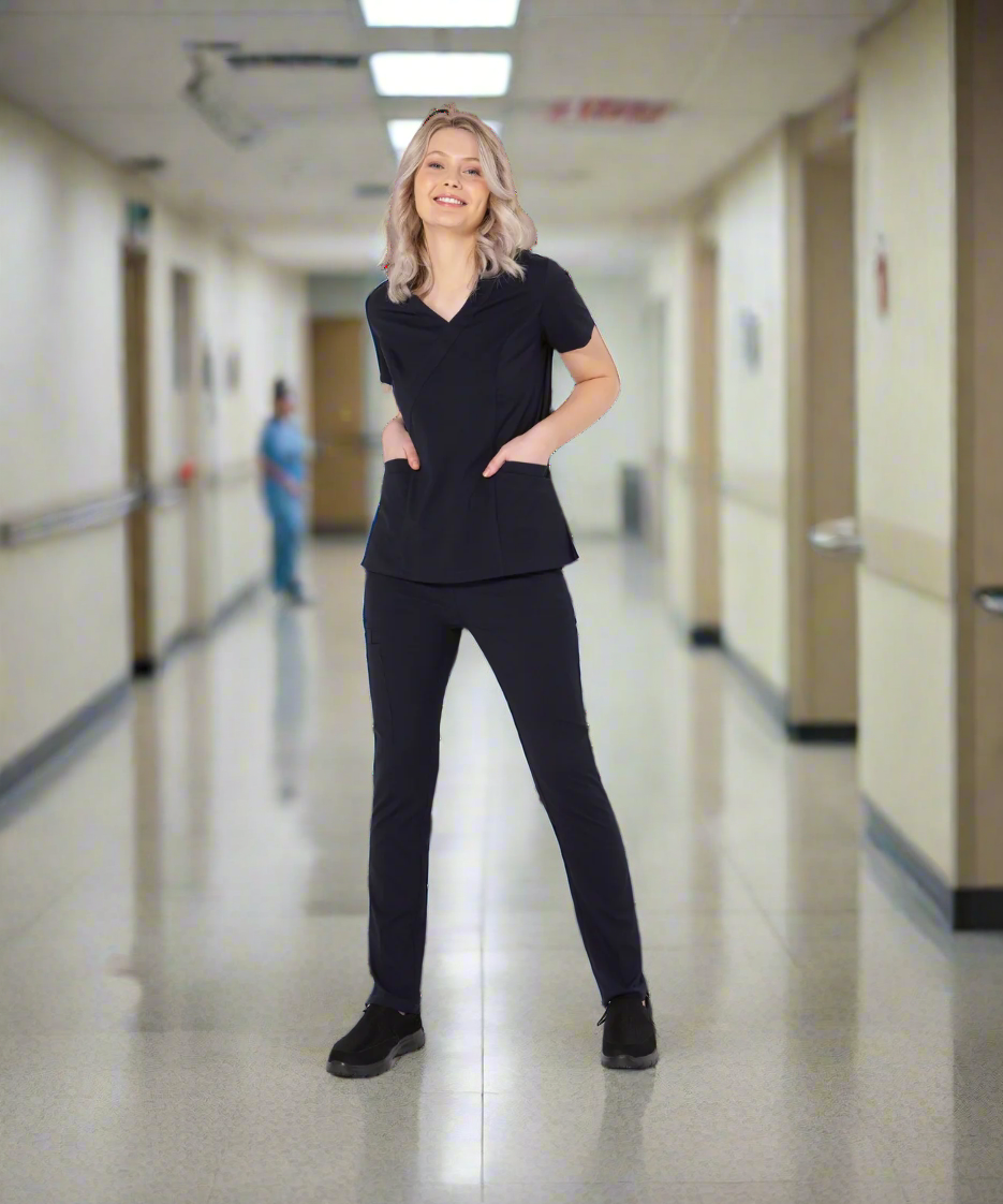 Ladies slim leg stretch scrub pant