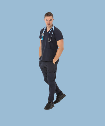 Unisex stretch clinical scrub pant - 505-PS-NVY