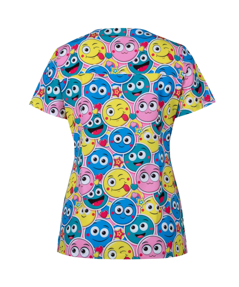Smiley Printed Scrub Top