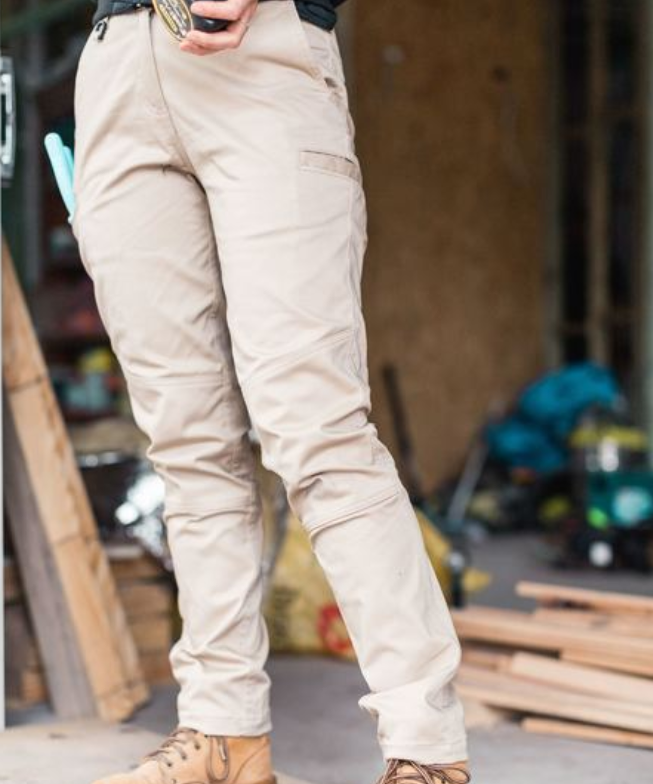 Ladies cotton stretch pants