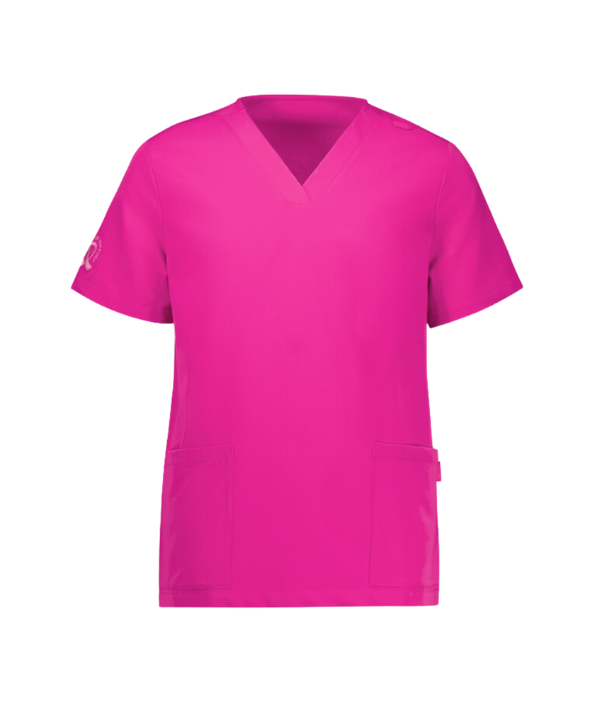 Womens Pink Ribbon V-Neck Scrub Top