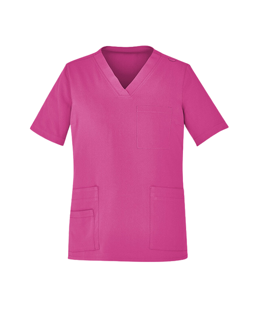 Unisex Pink Ribbon V-Neck Scrub Top