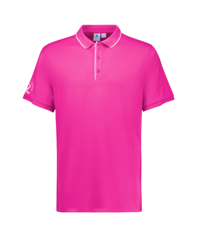Mens Pink Ribbon Short Sleeve Polo