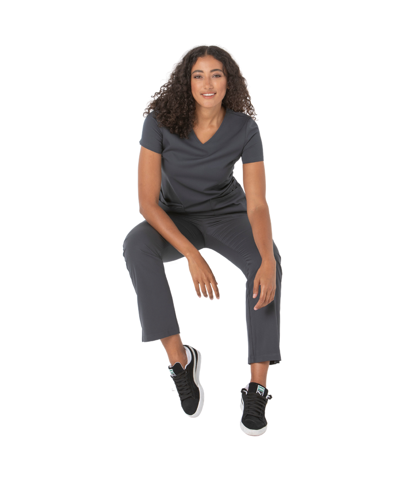 McKenna Ladies Scrub Top - 59063-PRS-GRA