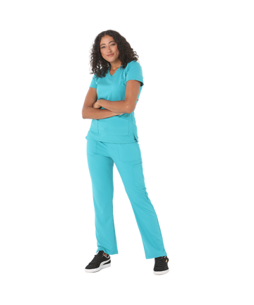 McKenna Ladies Scrub Top - 59063-PRS-TEA