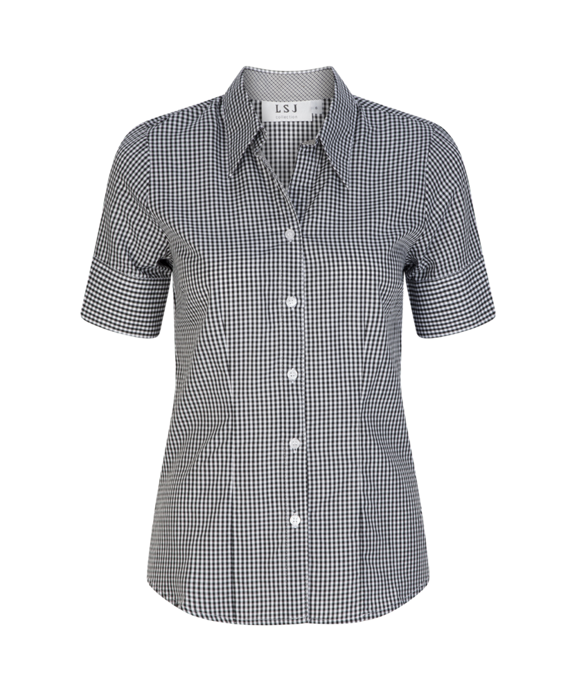 200-GI-BLK 1/2 sleeve semi fitted shirt