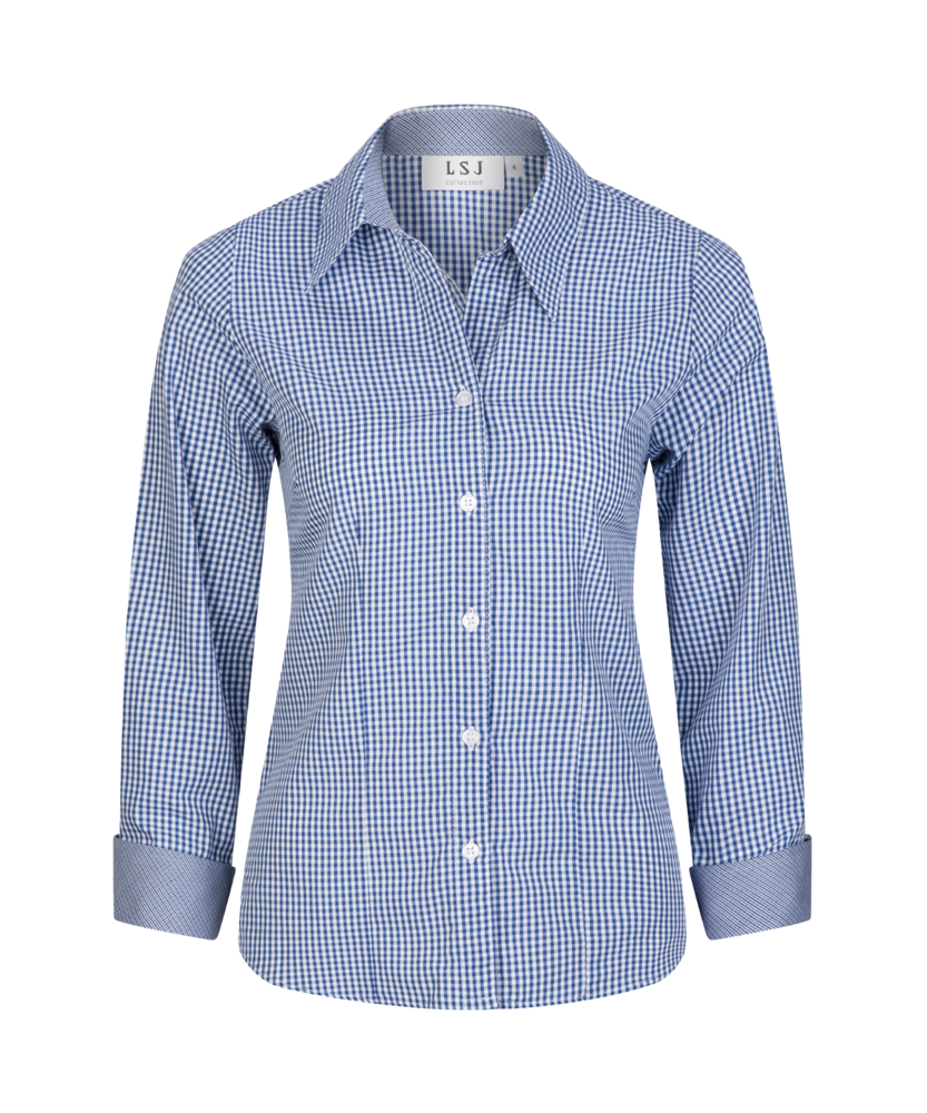 200L-GI-BLU Ladies L/S fold back cuff shirt
