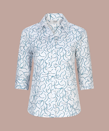 2172-BR-P53 3/4 Sleeve Semi Fitted Shirt