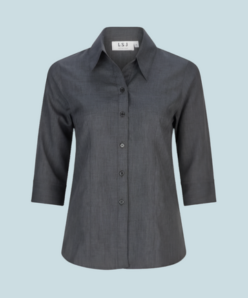 2172-PL-CHA 3/4 sleeve semi fitted shirt