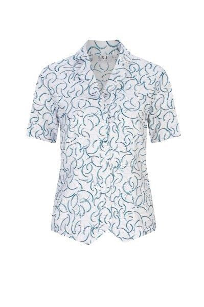 222-BR-P53 S/S revere collar fitted shirt