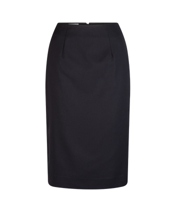 319D-MF-NVY Mid length semi elastic pencil line skirt