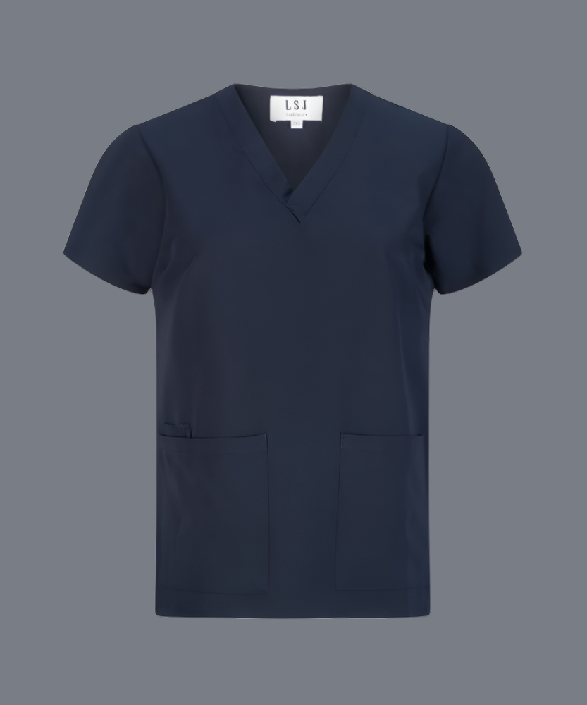 Unisex clinical stretch scrub top - 553-PS-NVY