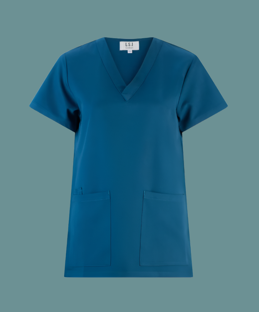 Unisex clinical stretch scrub top - 553-PS-PEA