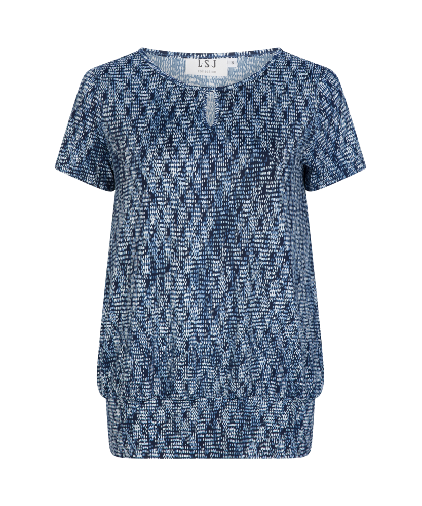 709-KN-P60 Keyhole neck banded top