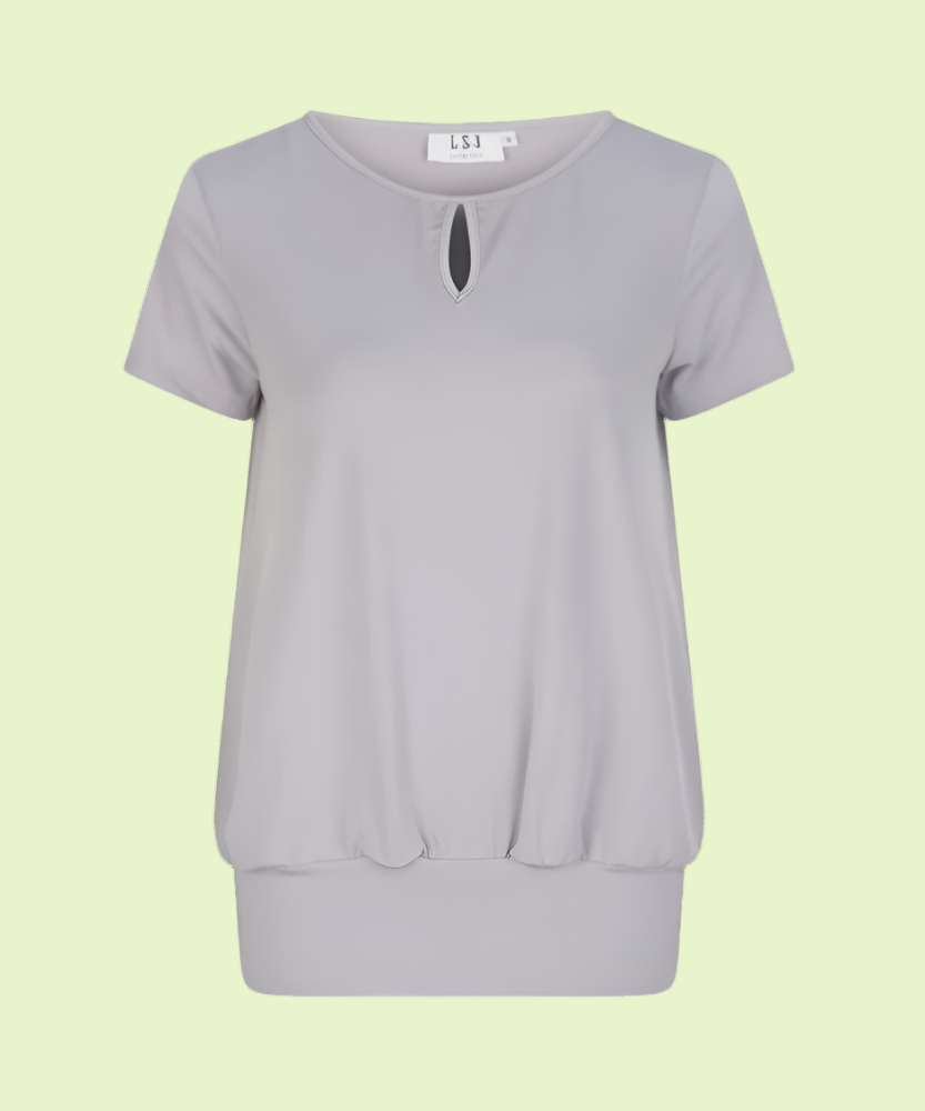 709-KN-PEW Keyhole neck banded top