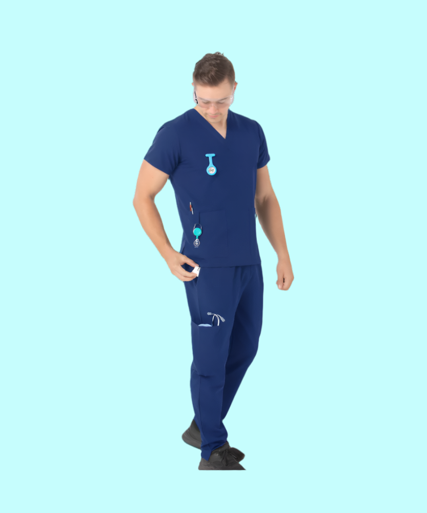 Unisex clinical stretch scrub top - 553-PS-OCE