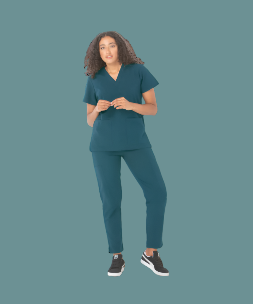 Unisex clinical stretch scrub top - 553-PS-PEA