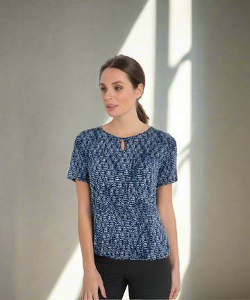 709-KN-P60 Keyhole neck banded top