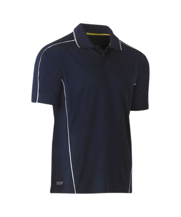 S/S cool mesh polo with reflective piping