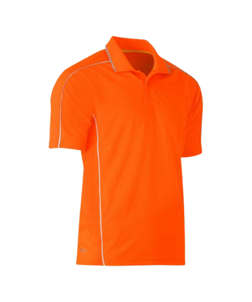 S/S cool mesh polo with reflective piping