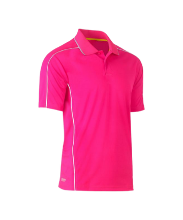 S/S cool mesh polo with reflective piping