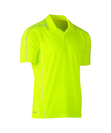 S/S cool mesh polo with reflective piping