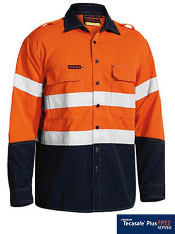 TenCate Tecasafe Plus Taped 2 Tone Hi Vis FR Vented Long Sleeve Shirt