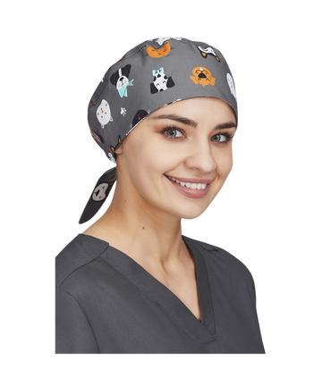 Unisex Printed Scrub Cap - Cheeky Pets