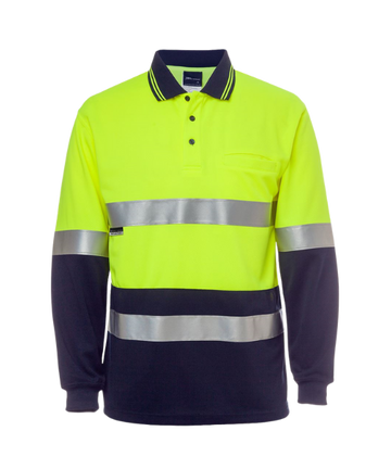 JB's HI VIS L/S (D+N) COTTON BACK POLO