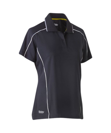 Womens cool mesh polo with reflective tape