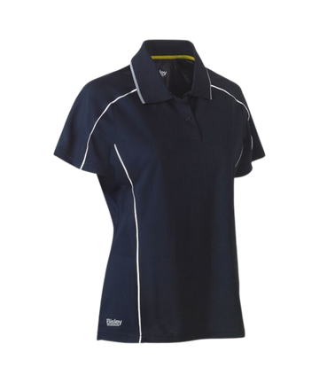Womens cool mesh polo with reflective tape