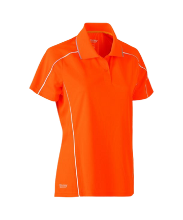Womens cool mesh polo with reflective tape