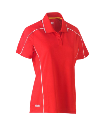 Womens cool mesh polo with reflective tape