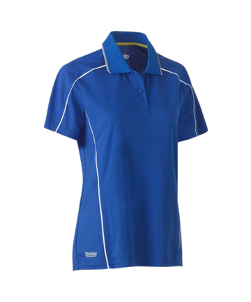 Womens cool mesh polo with reflective tape