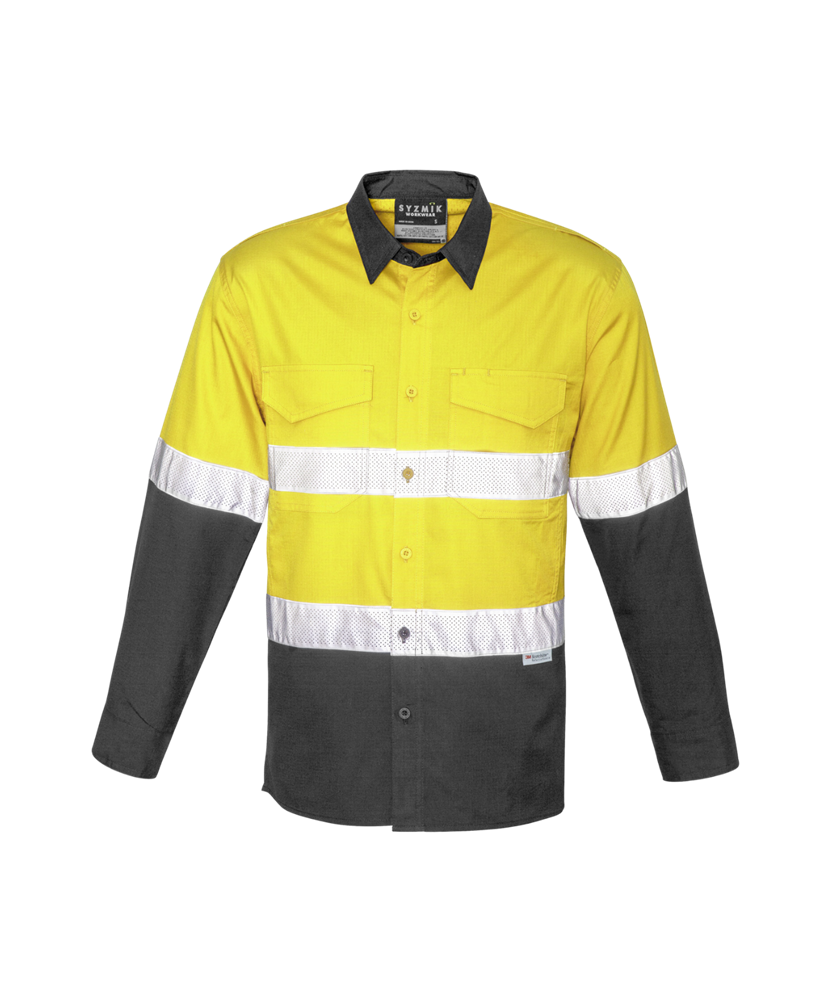 Mens Rugged Cooling Taped Hi Vis Spliced Shirt