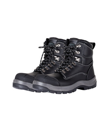 Leather side zip steel capped boot