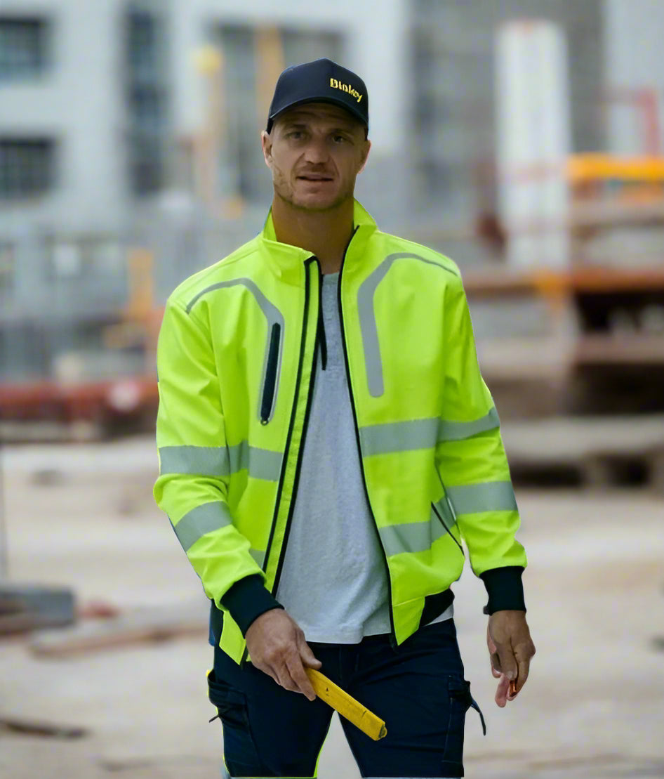 Taped Hi Vis Soft Shell Bomber Jacket