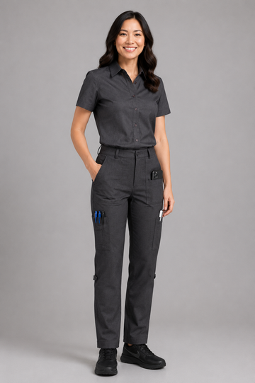 Women's Multi-pocket flex waist utility pant