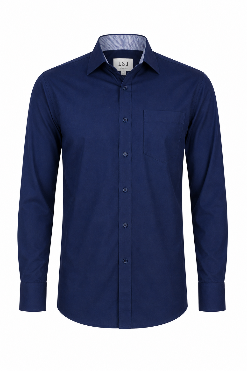 Men's standard cut shirt, with contrast trim L/S shirt