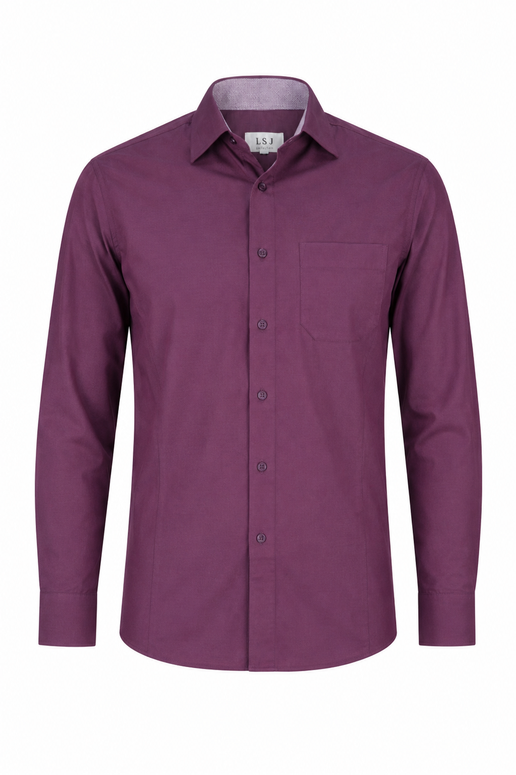 Men's standard cut shirt, with contrast trim L/S shirt
