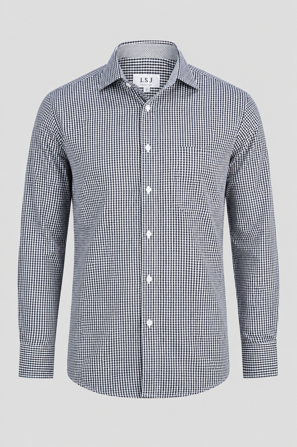 Men's standard cut shirt, with contrast trim L/S shirt