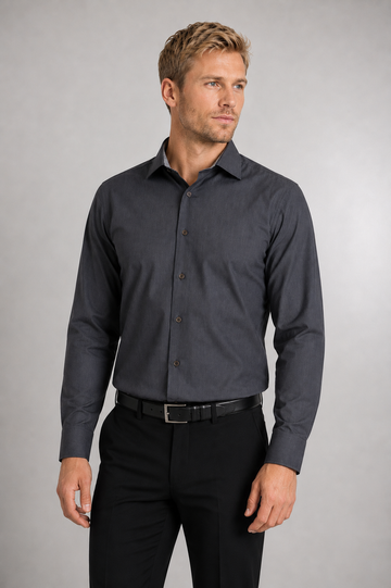 Men's Euro cut, with contrast trim L/S shirt