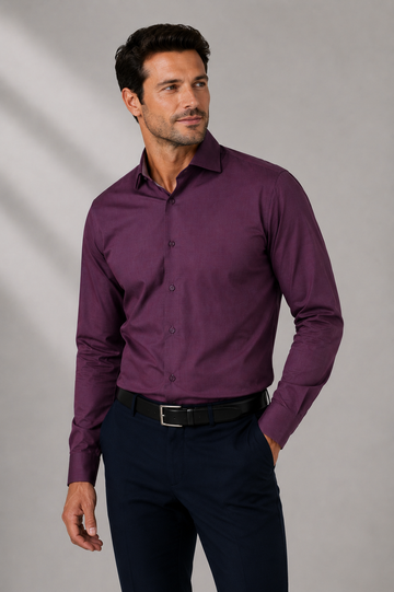 Men's Euro cut, with contrast trim L/S shirt