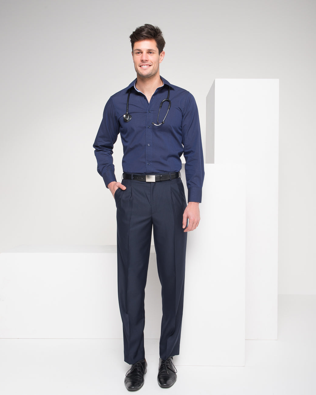 1022-MG-NVY Men's flat front pant