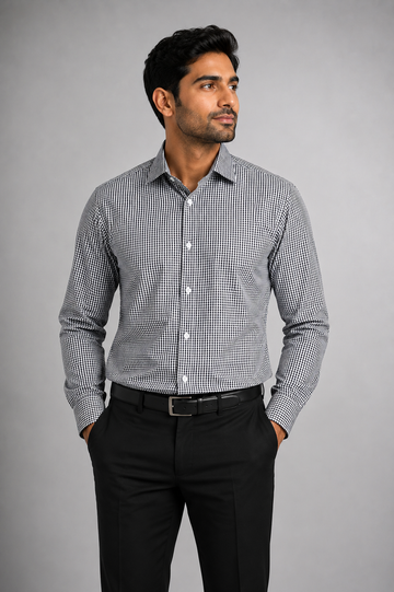 Men's Euro cut, with contrast trim L/S shirt